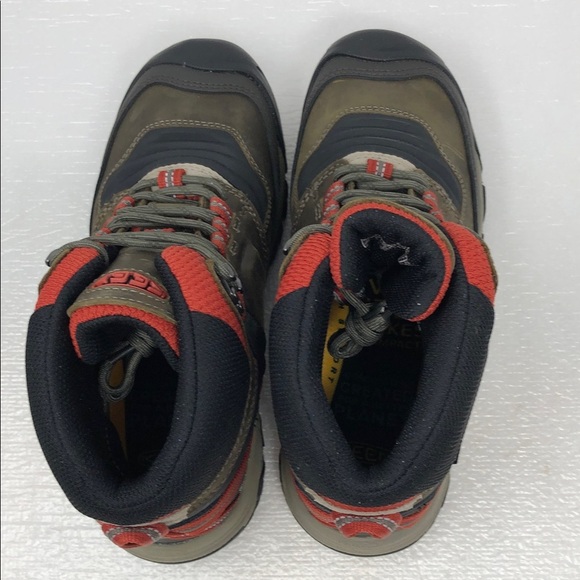 NEW Keen Boots Ridge Flex Mid Hiking Waterproof Dark Olive/Red Mens Size 7.5 main image 7